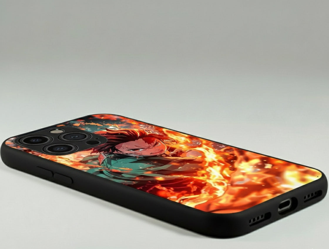 Tanjiro Fire Form Metal Phone Case