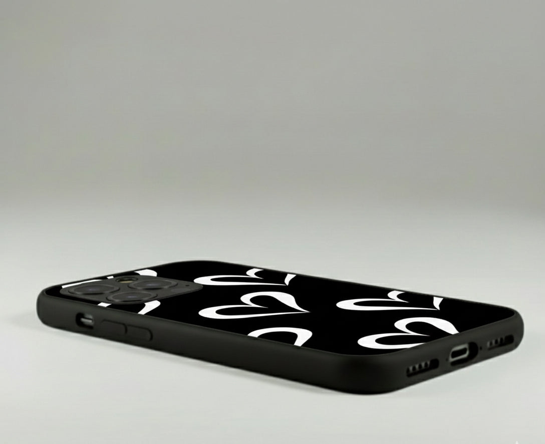 Black & White Heartbeat Case Metal Phone Case