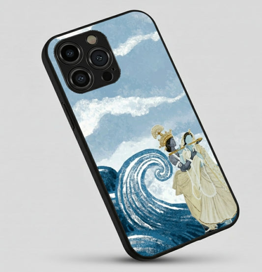 Divine Tide: Radha Krishna Metal Phone Case
