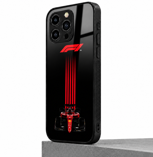 F1 Racing Car Premium HYbird Metal Glass Phone Case