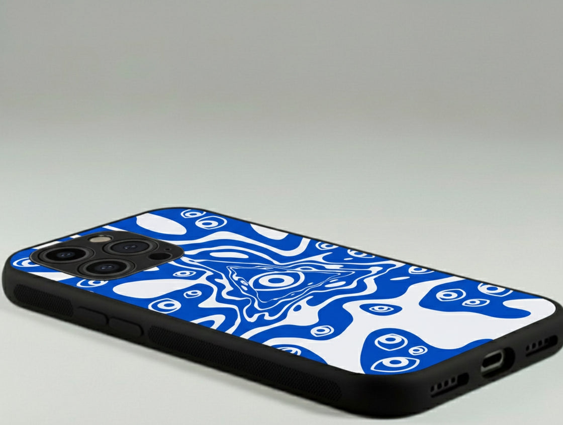 The Blue Eye OF Light Glossy Metal Phone Case