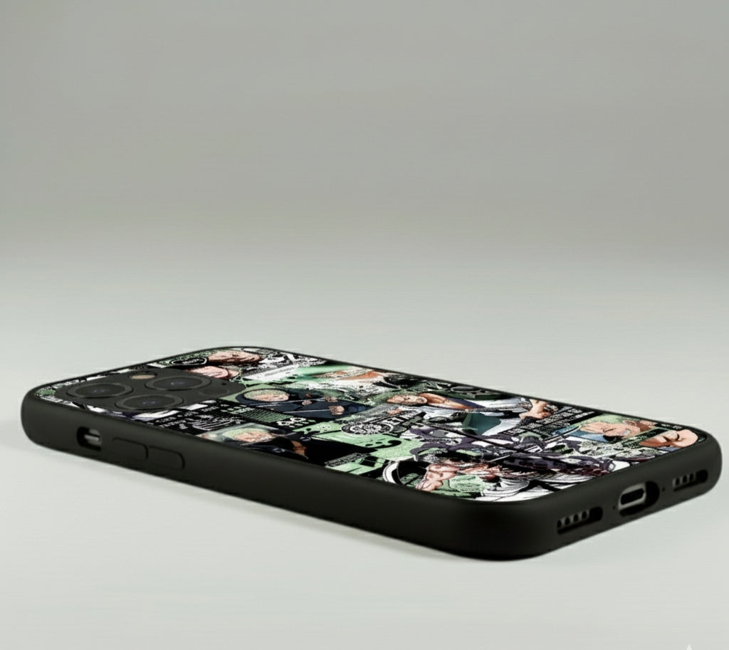 Roronoa Zoro Wano Arc Three Sword Glossy Metal Phone Case