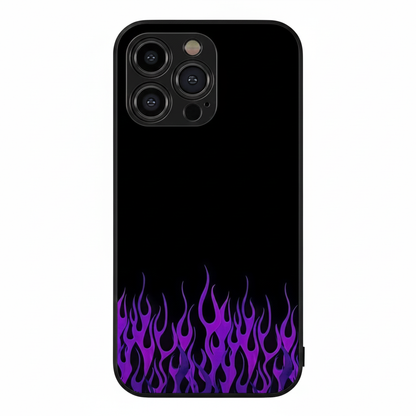 Purple Fire Glazed Black metal Phone Case