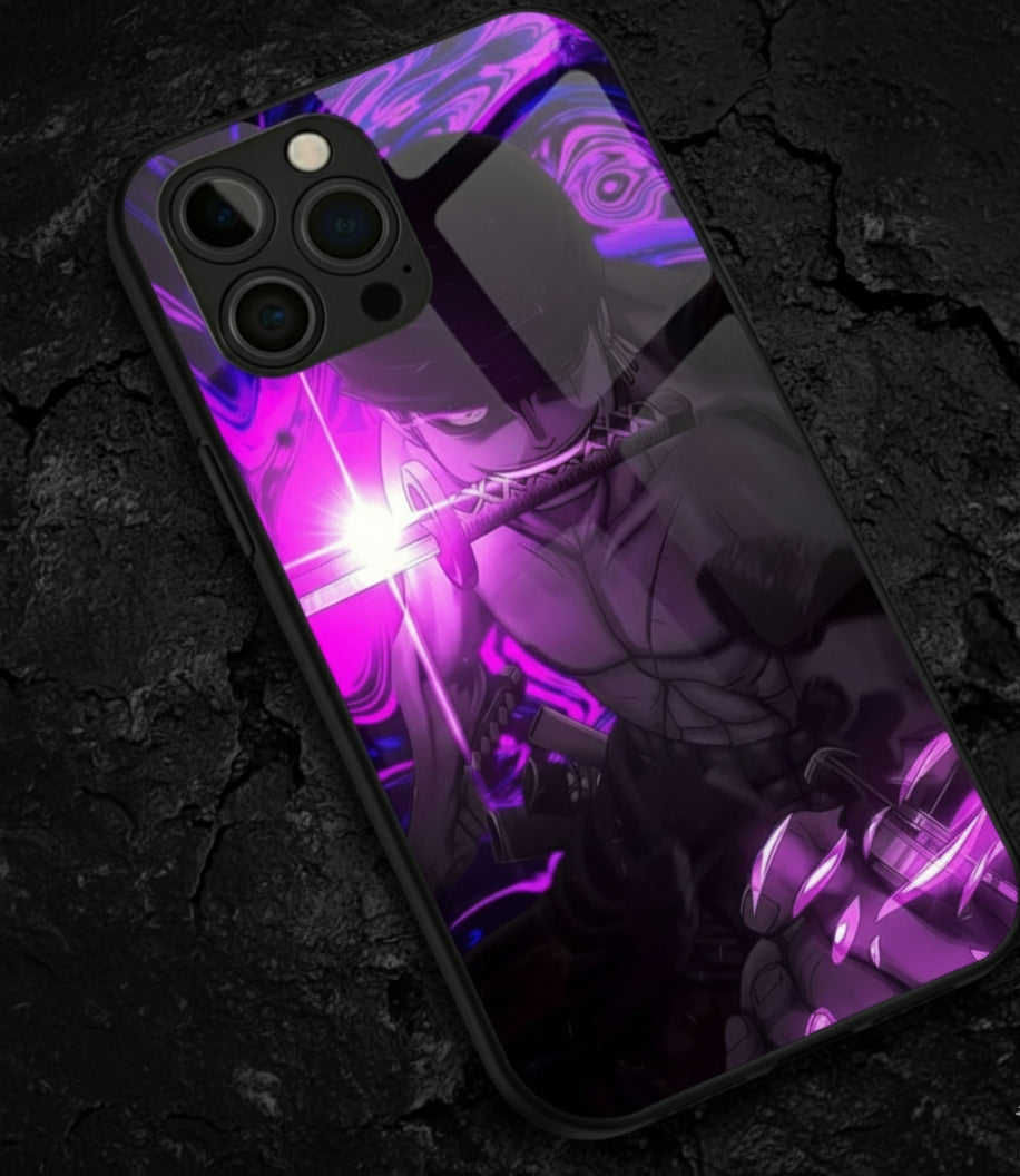 Roronoa Zoro Ashura Three-Sword Style Glossy Metal Phone Case