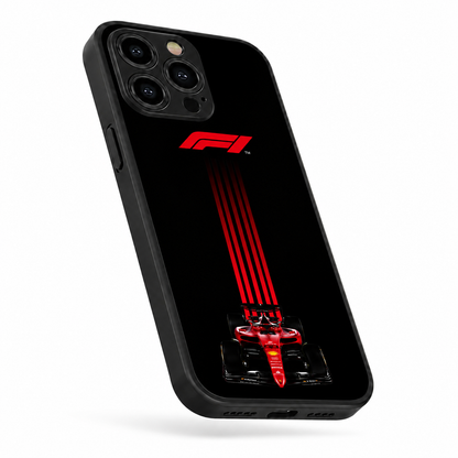 F1 Racing Car Premium HYbird  Metal Glass Phone Case