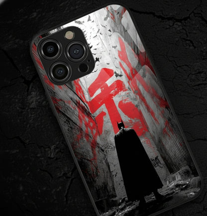 Batman/Dark look Design Red Hybrid Metal Phone Case