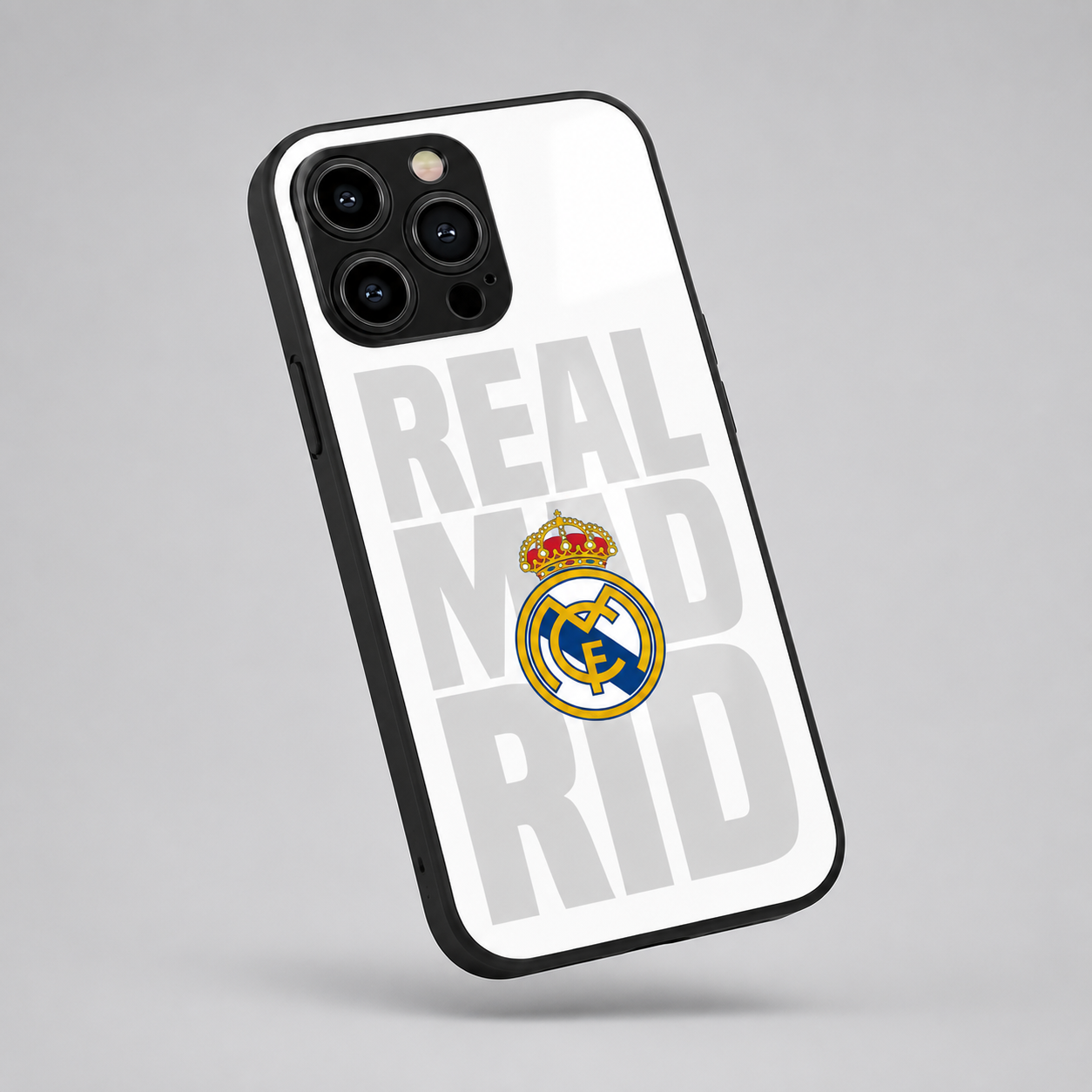 Real Madrid Premium Hybird Metal Glass Phone Case | Shockproof Camera Protection