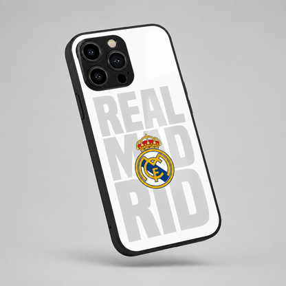 Real Madrid Premium Hybird Metal Glass Phone Case | Shockproof Camera Protection