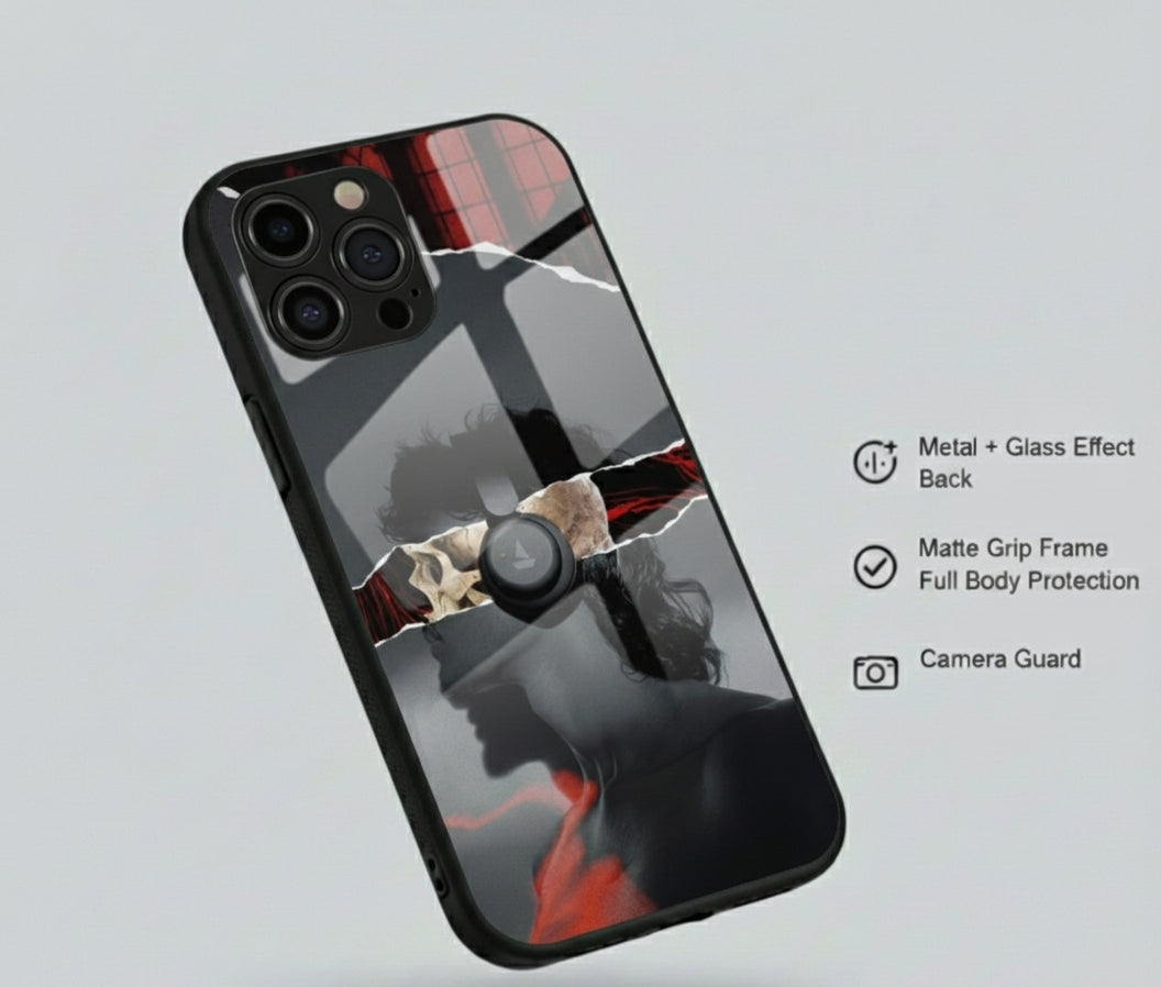 Black & Red Vibe Metal Phone Case