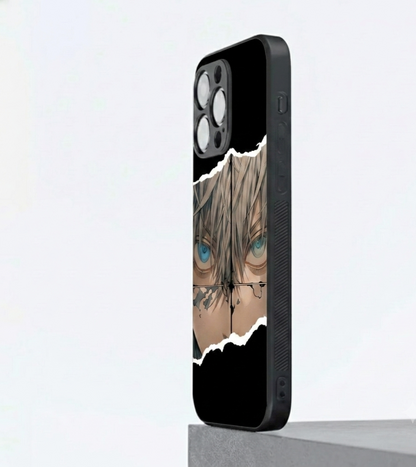 Blue Eyes Anime Hybird Metal Phone Case