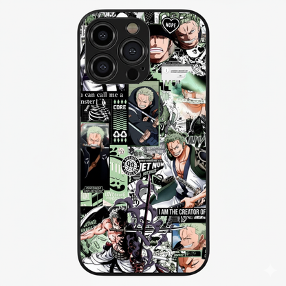 Roronoa Zoro Wano Arc Three Sword Glossy Metal Phone Case