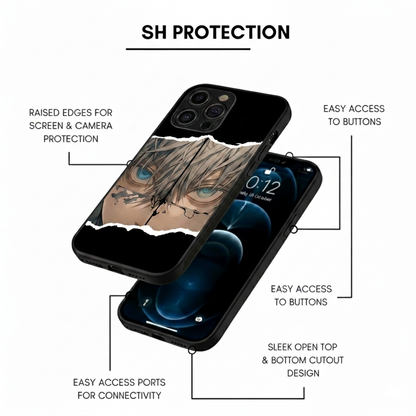 Blue Eyes Anime Hybird Metal Phone Case