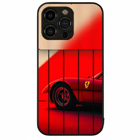 THE CLASSICAL ROSSO Corsa: Vintage Ferrari Phone Case - Luxury Race Car Design METAL CASE