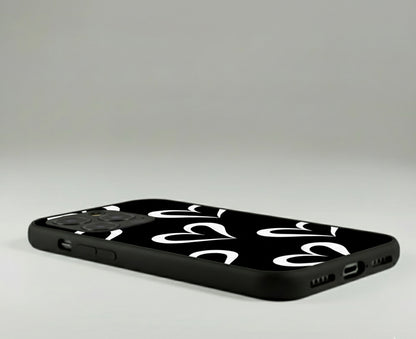 Black & White Heartbeat Case Metal Phone Case