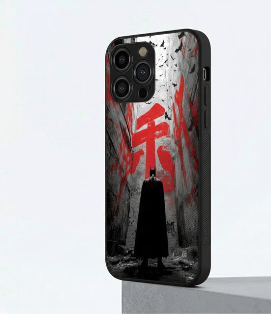 Batman/Dark look Design Red Hybrid Metal Phone Case