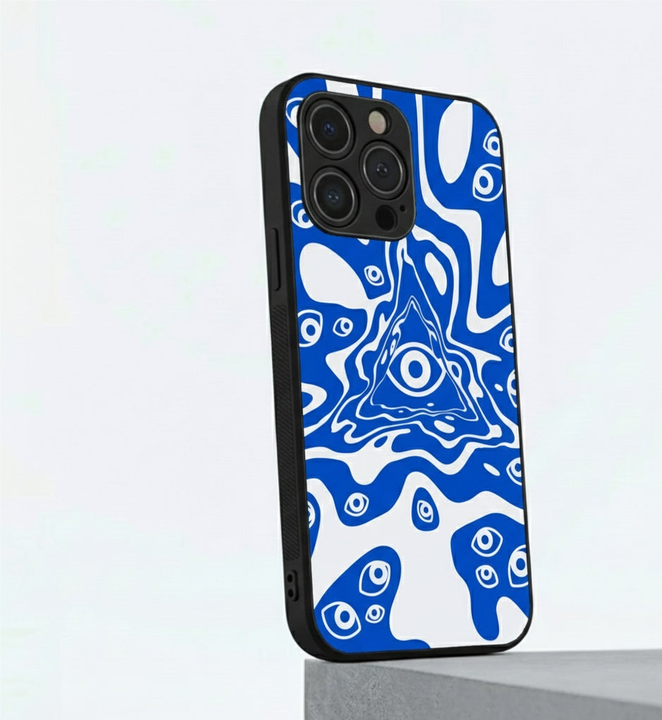 The Blue Eye OF Light Glossy Metal Phone Case