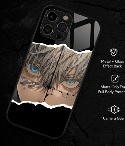 Blue Eyes Anime Hybird Metal Phone Case