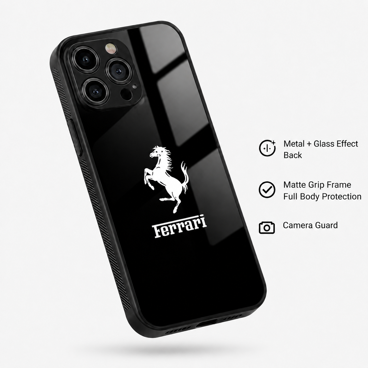 Luxury Ferrari Style Metal Phone Case – Premium Shockproof Cover