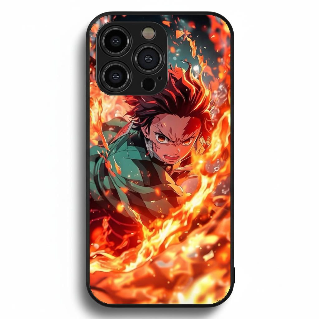 Tanjiro Fire Form Metal Phone Case