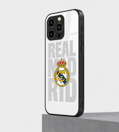 Real Madrid Premium Hybird Metal Glass Phone Case | Shockproof Camera Protection