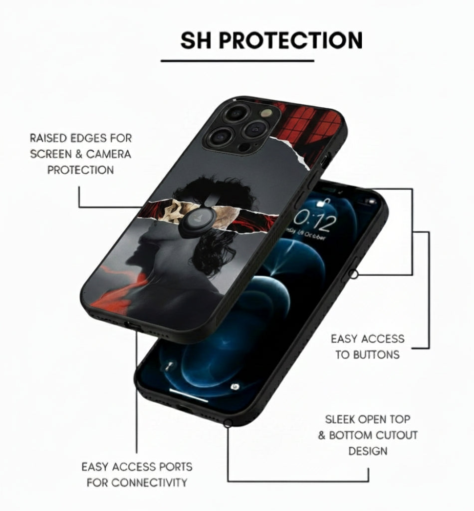 Black & Red Vibe Metal Phone Case
