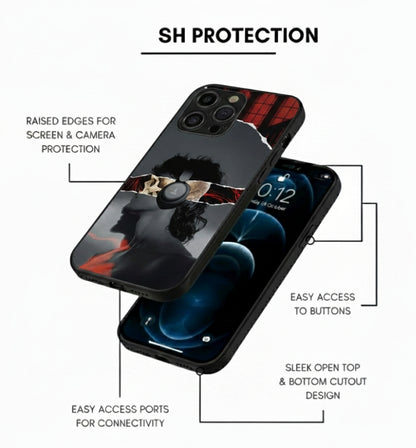 Black & Red Vibe Metal Phone Case