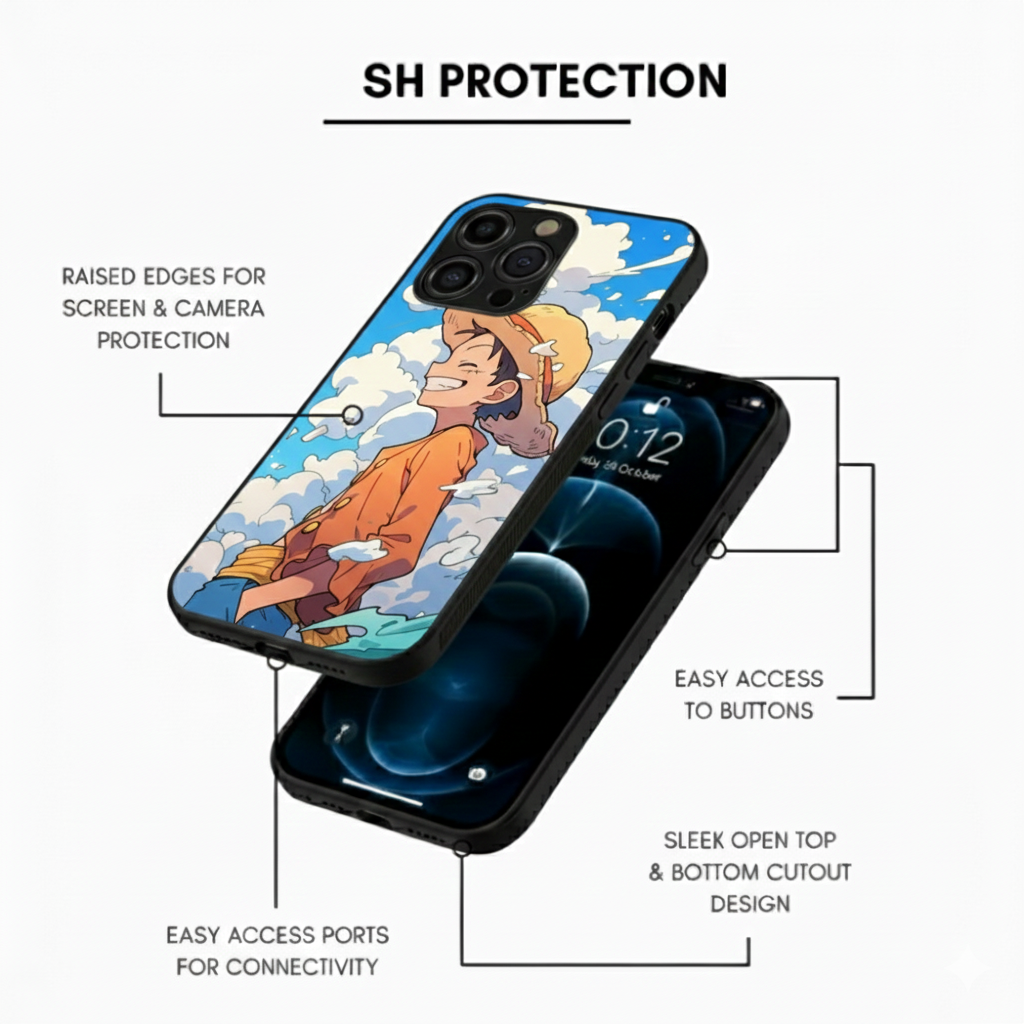Luffy Pirate King Camera Protection Case Metal Phone Case