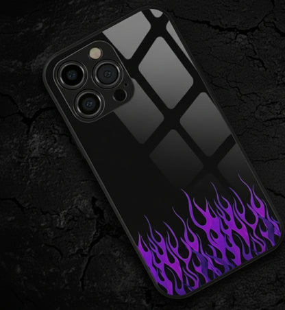 Purple Fire Glazed Black metal Phone Case