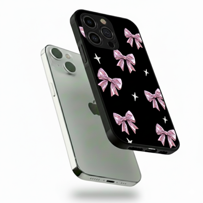 Chrome Ribbon Luxe black Hybrid Metal Phone Case