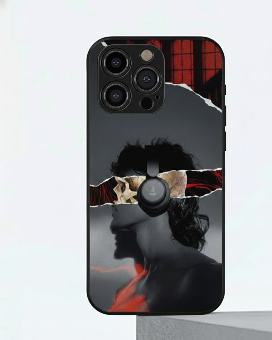 Black & Red Vibe Metal Phone Case