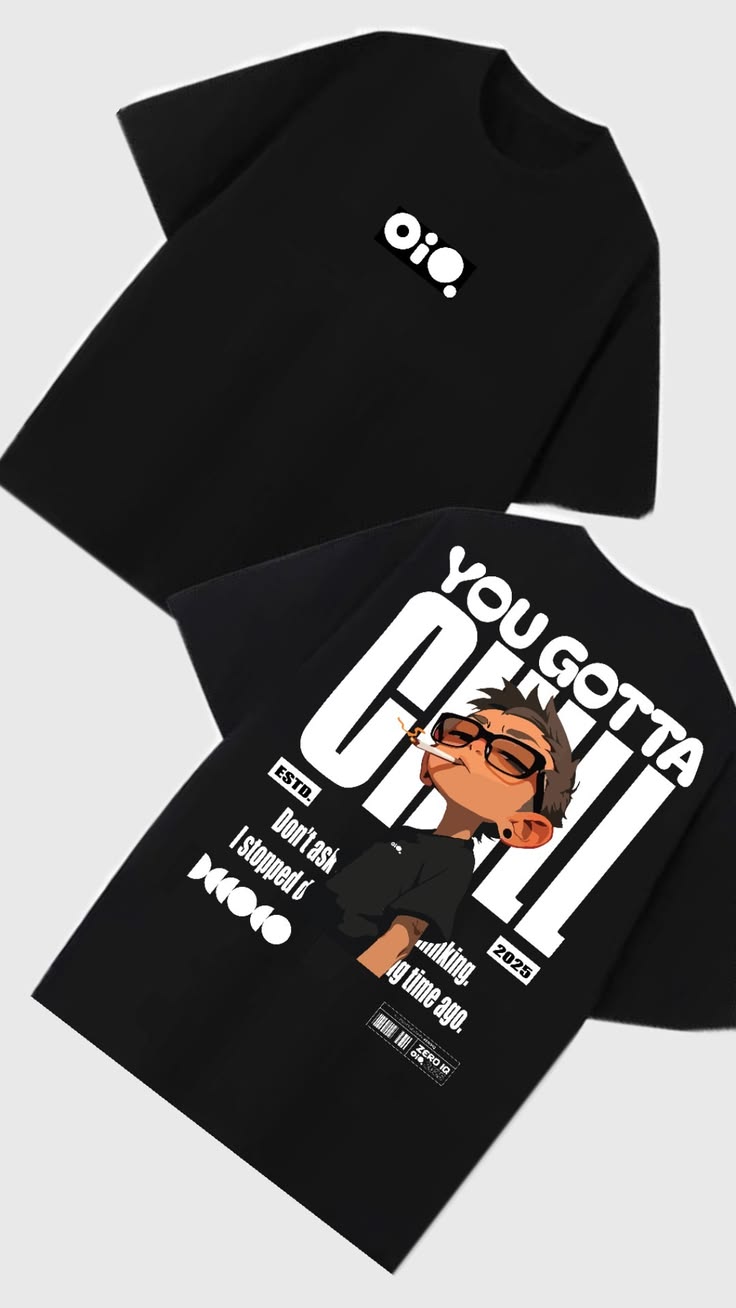 "Zero IQ Chill" Graphic Streetwear T-Shirt Bio Washable 240GSM