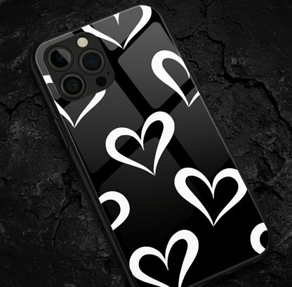 Black & White Heartbeat Case Metal Phone Case