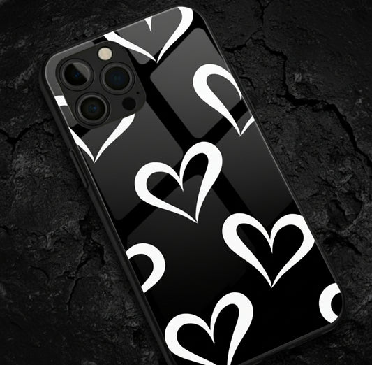Black & White Heartbeat Case Metal Phone Case