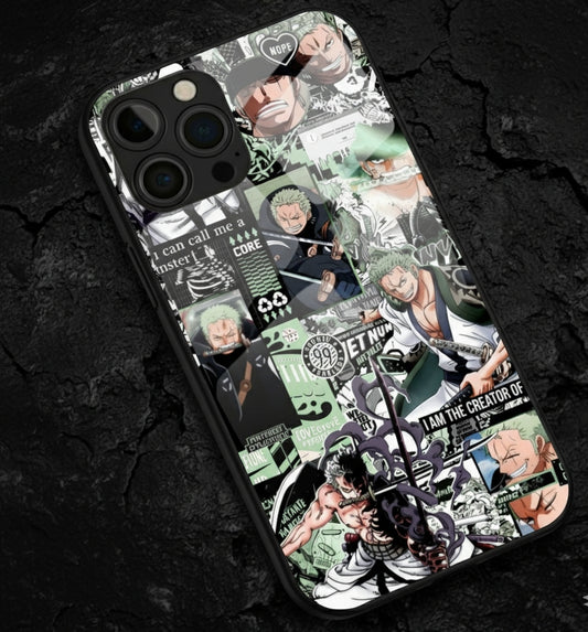 Roronoa Zoro Wano Arc Three Sword Glossy Metal Phone Case