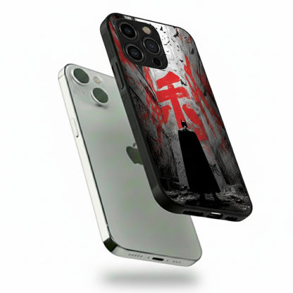 Batman/Dark look Design Red Hybrid Metal Phone Case