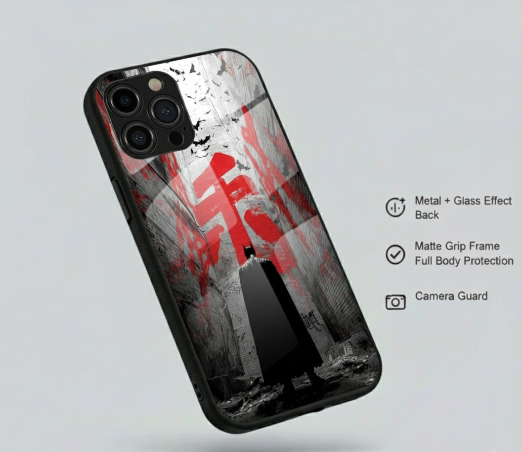 Batman/Dark look Design Red Hybrid Metal Phone Case