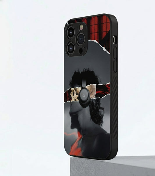 Black & Red Vibe Metal Phone Case