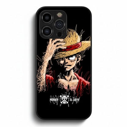 ✨ Luffy's Sketch Art Metal Phone Case