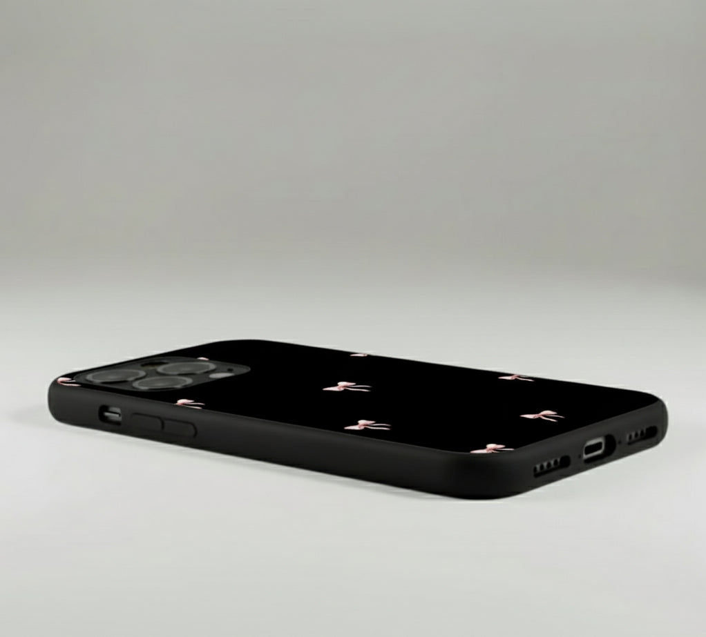 Ballet Ribbons on Black Metal Metal Phone Case