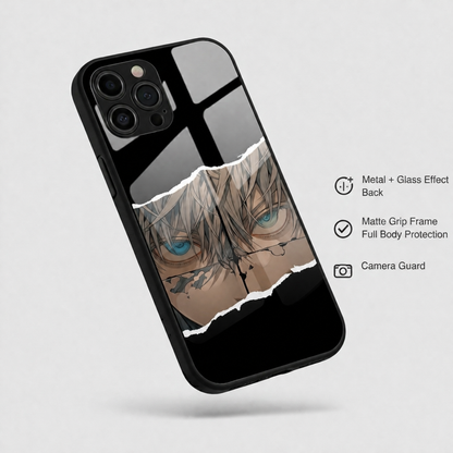 Blue Eyes Anime Hybird Metal Phone Case