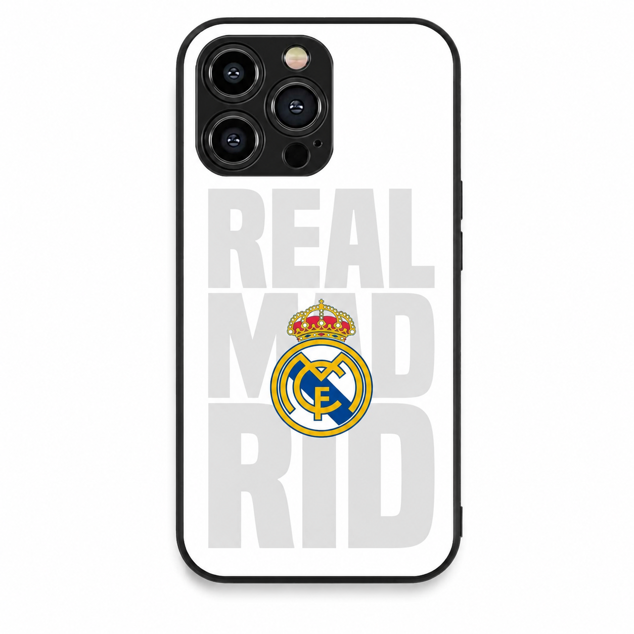 Real Madrid Premium Hybird Metal Glass Phone Case | Shockproof Camera Protection