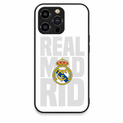 Real Madrid Premium Hybird Metal Glass Phone Case | Shockproof Camera Protection