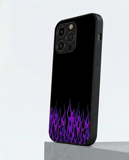 Purple Fire Glazed Black metal Phone Case