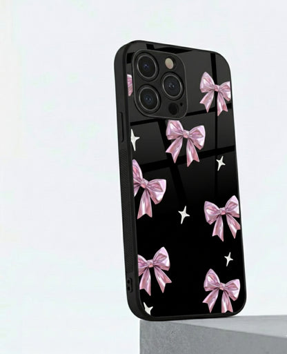 Chrome Ribbon Luxe black Hybrid Metal Phone Case