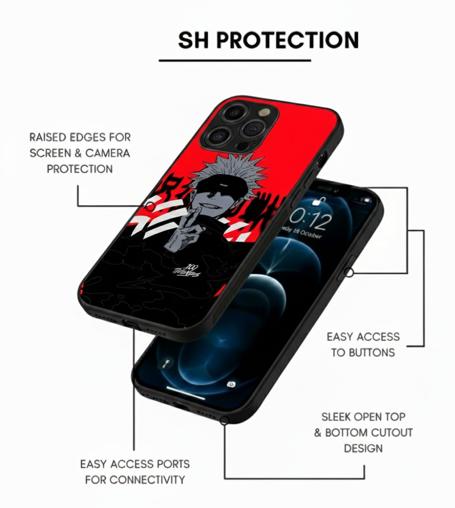 Jujutsu Kaisen character Satoru Gojo hybrid Metal Phone Case