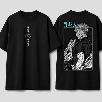 Anime Oversized Graphic T-Shirt – Front & Back Print | Premium Cotton Unisex Streetwear 240 GSM