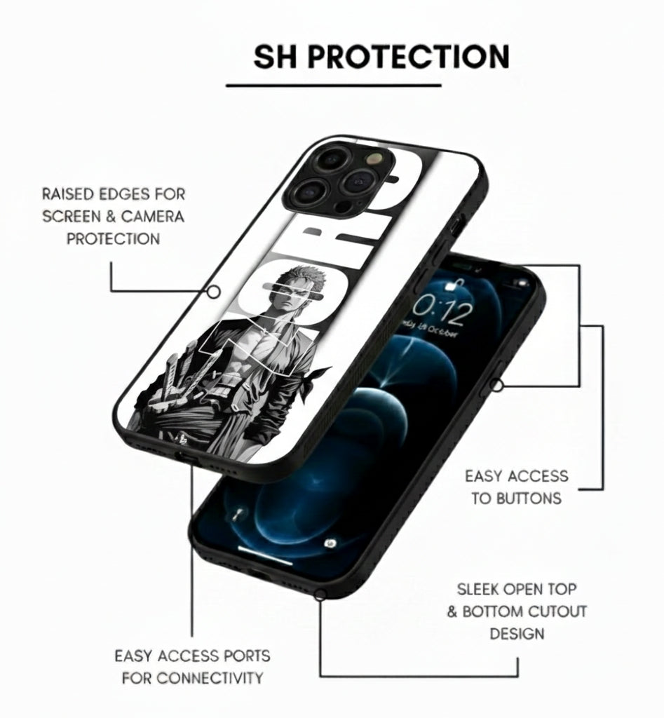 Roronoa Zoro Black & White Style Metal Phone Case