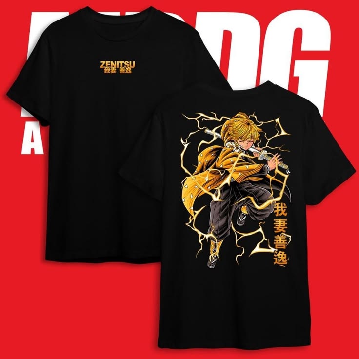 Zenitsu Agatsuma Graphic T-Shirt | Demon Slayer Anime Oversized T-Shirt  240 GSM