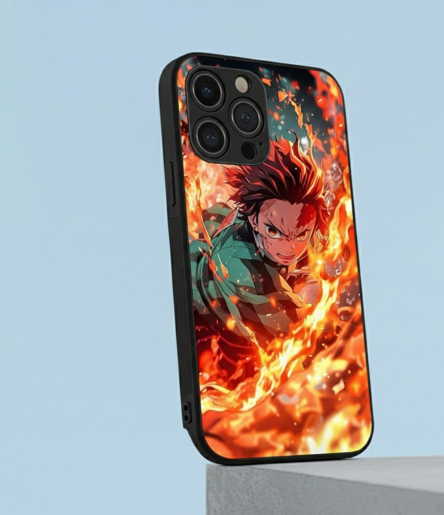 Tanjiro Fire Form Metal Phone Case