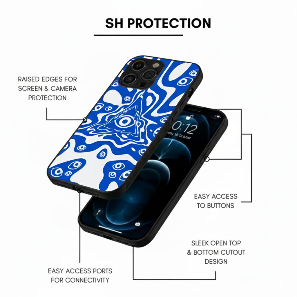 The Blue Eye OF Light Glossy Metal Phone Case